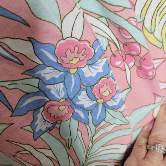 Talbots Tropical Birds Belted Lightweight Bath Robe - Picture 3 of 6